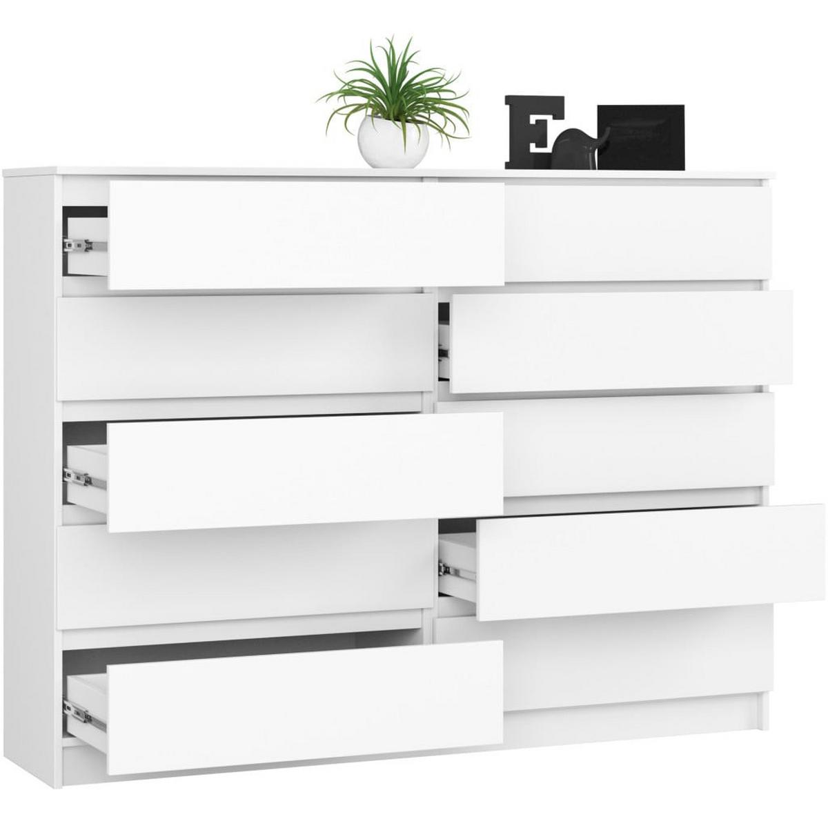 KOMMODE Weiß 121/160/40 - Weiß, Holzwerkstoff (160/121/40cm) - RAUMHIRSCH FURNITURE