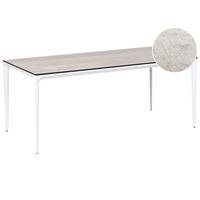 GARTENTISCH 180/90 cm Holzoptik Hellgrau Sovareto - Hellgrau, Kunststoff (180/90/75cm) - Beliani