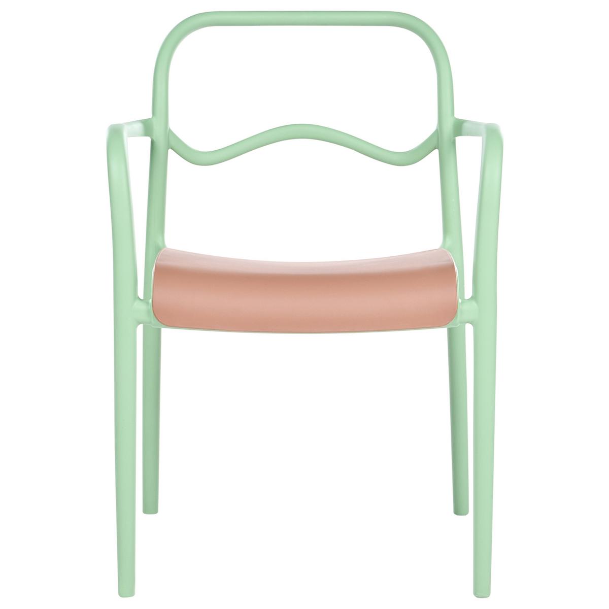 GARTENSTUHL 2er Set Kunststoff Grün Thasos - Grün, Kunststoff (57/80/57cm) - Beliani
