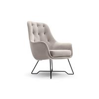 SESSEL SEDUTA, Modern Polstersessel Loungesessel, Velours-Stoff Hellgrau - Hellgrau, Holz/Metall (72.5/101.5/83cm) - MASSENO