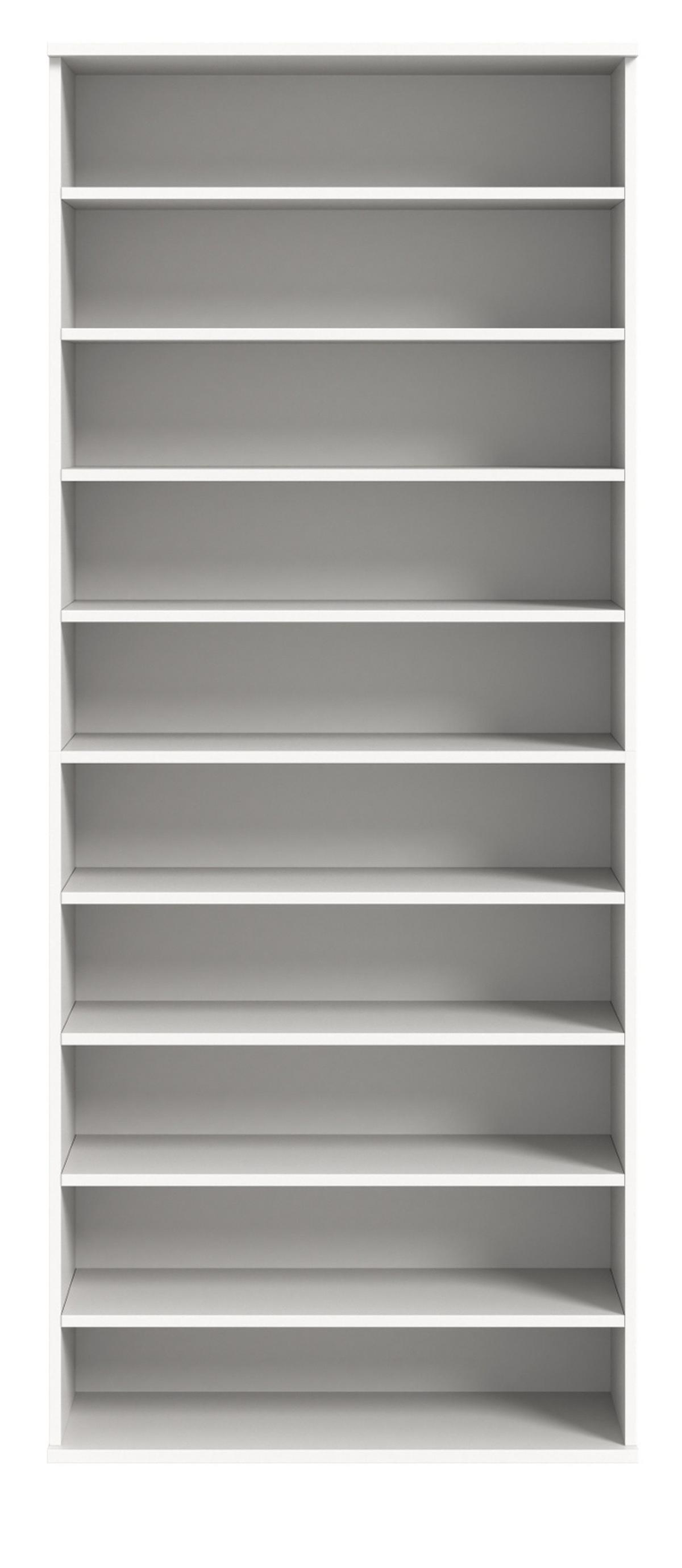 SCHUHREGAL weiß 80 x 193 cm, Flurregal mit variabler Inneneinteilung - Chromfarben/Weiß, Holzwerkstoff/Kunststoff (80/193/34cm) - Inn.Furn