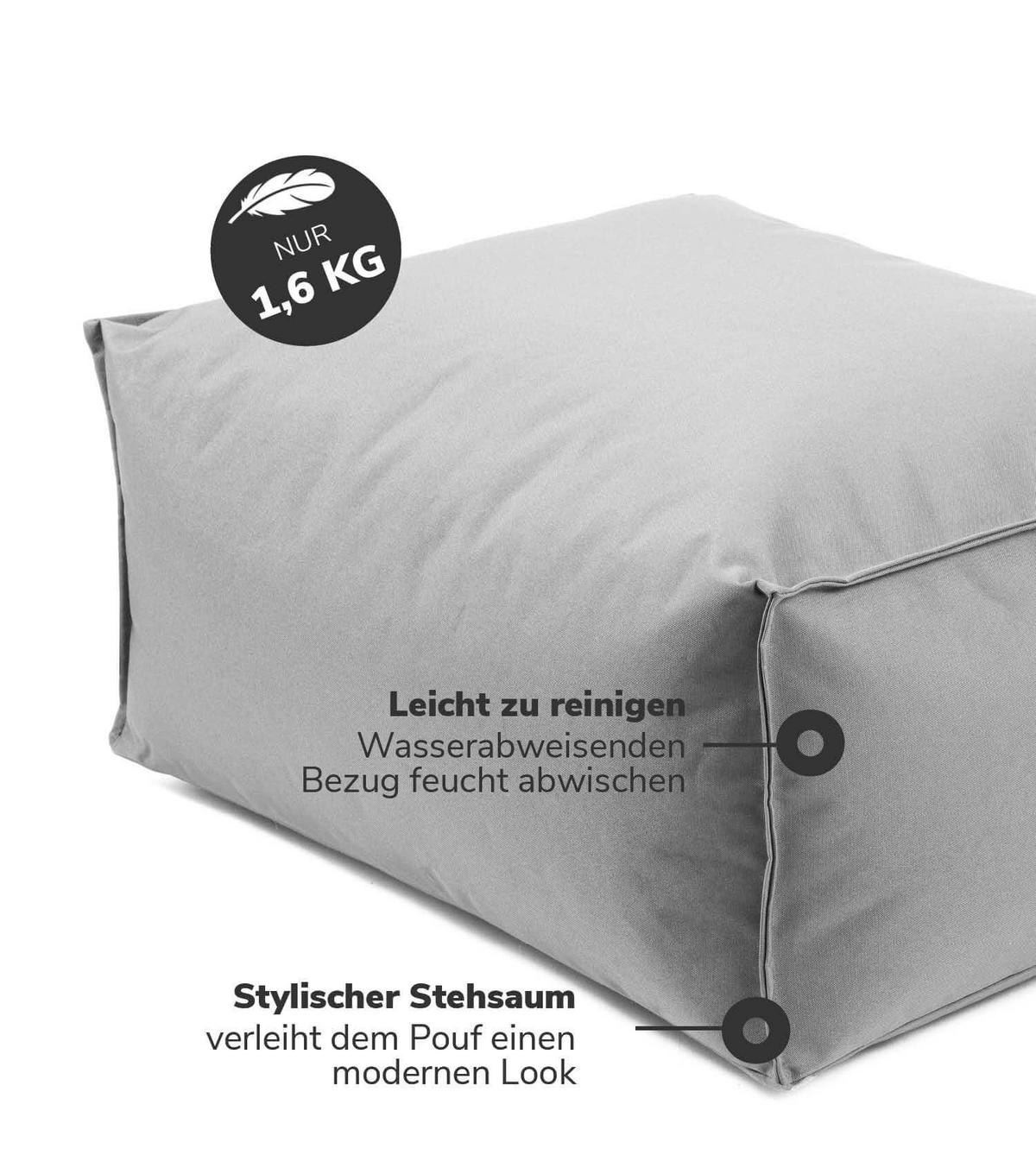 OUTDOOR POUF Der Ruhestifter - Grau, Textil (60/30/50cm) - Mokebo