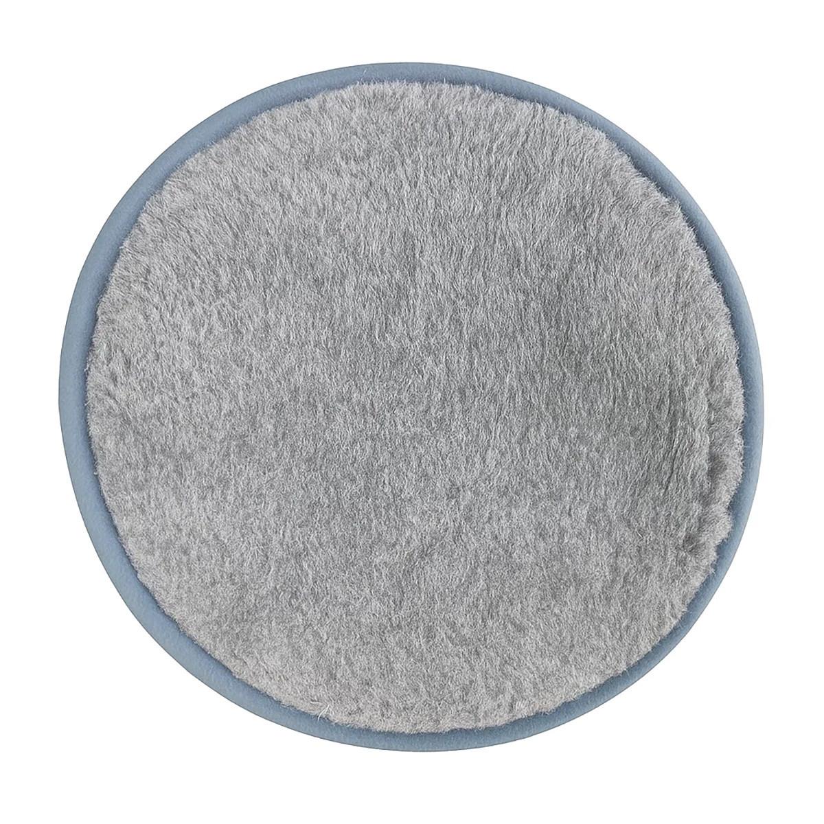 SITZKISSEN Merino Schurwolle Weiches Wollkissen Rund 40/40 cm - Grau, Fell (40/40cm) - Provellus