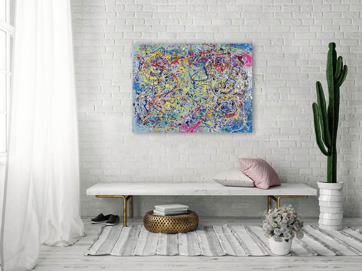ACRYLBILD HANDGEMALT 100/75 cm - Multicolor, Holz/Textil (100/75cm) - KUNSTLOFT