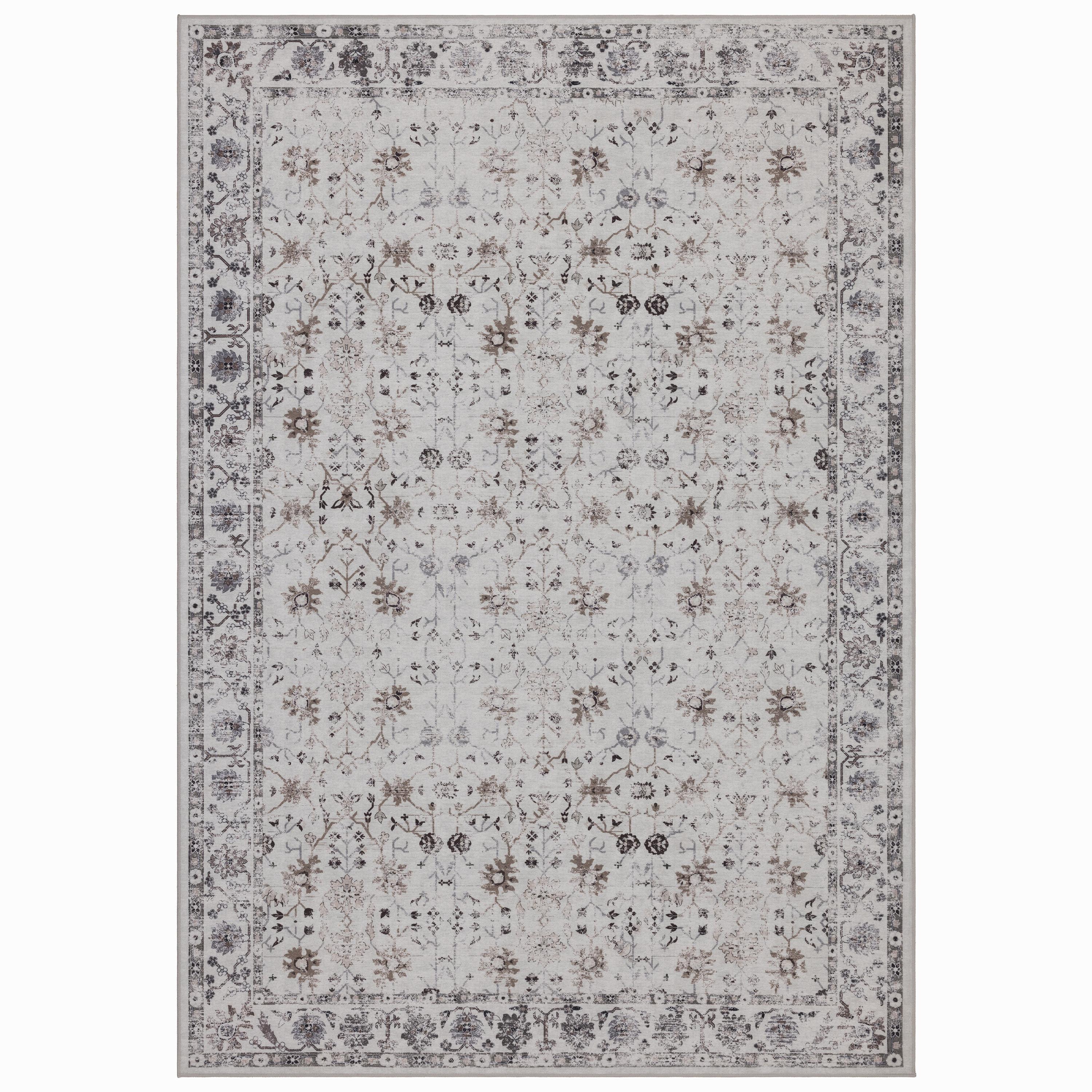 TEPPICH Kurzflor, waschbar, mit floralen Ornamenten, VERNANTE in Creme, 240 x 340 cm - Beige, Textil (240/340cm) - KADIMA DESIGN