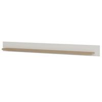 WANDBOARD weiß, Eiche, Wandregal skandinavisch 180 cm, Finnes - Eichefarben/Weiß, Holzwerkstoff/Metall (180/17/17cm) - Furn.Design