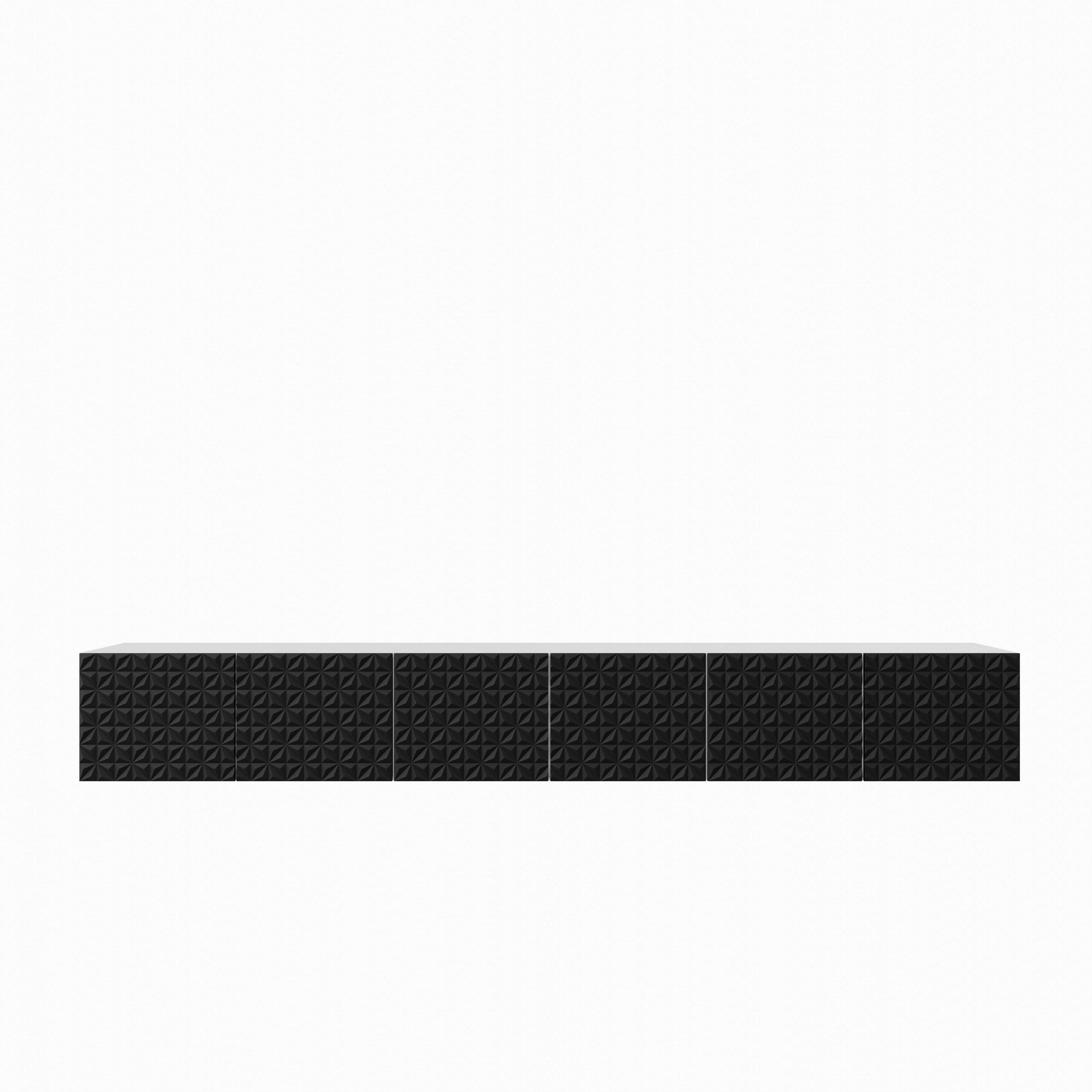 LOWBOARD ROVA 300/41/40 cm, Hängender TV-Schrank Weiß / Schwarz - Schwarz/Weiß, Holzwerkstoff (300/41/40cm) - MASSENO