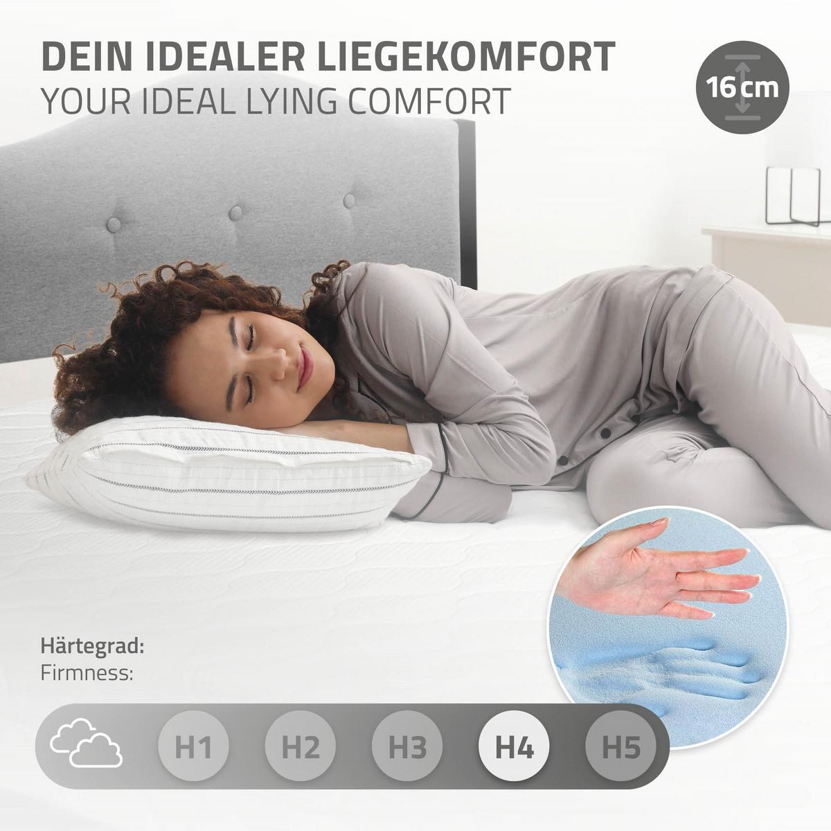 POLSTERBETT 90x200 cm Grau Bettgestell mit Matratze und Lattenrost - Beige/Grau, Holz/Textil (90/200cm) - ML-DESIGN