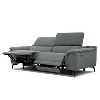 RELAXSOFA FIERO 3-Sitzer mit 2 Relaxfunktionen, grau - Schwarz/Grau, Holzwerkstoff/Textil (212/82/103cm) - Wozimo