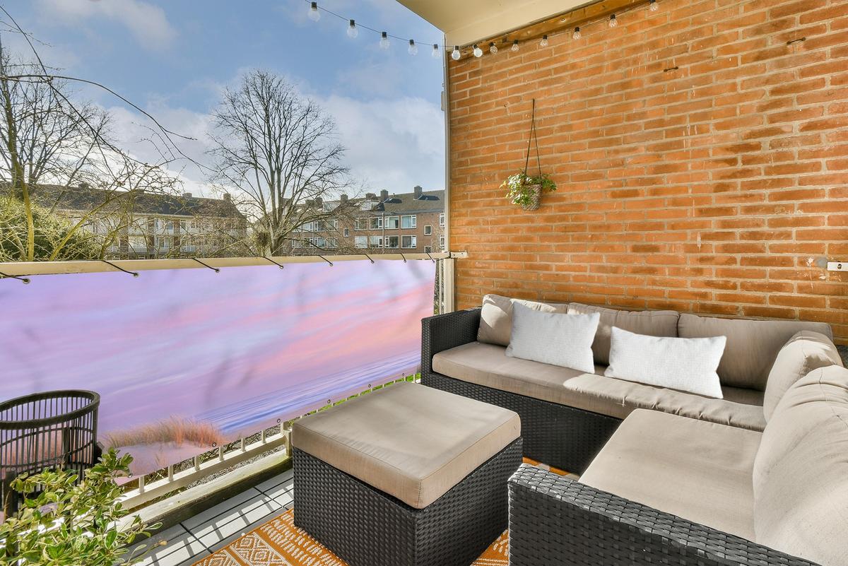 BALKON-SICHTSCHUTZ Leuchtturm - Dünen - Sonnenuntergang Windschutz 300x90 cm - Hellrosa, Kunststoff (300/90cm) - MuchoWow