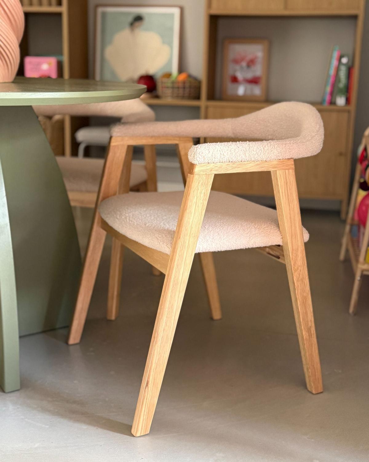 ESSZIMMERSTUHL 2er Set Holz Hellbraun Oneco - Hellbraun/Beige, Holz (56/72/62cm) - Beliani