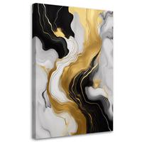 LEINWANDBILD Abstrakter Marmor 70x100cm - Goldfarben, Textil (70/100cm) - Feeby