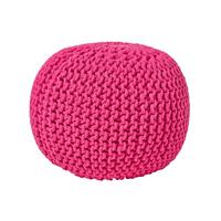 STRICK-POUF pink, 40/40/35 cm - Pink, Textil (40/35/40cm) - Homescapes