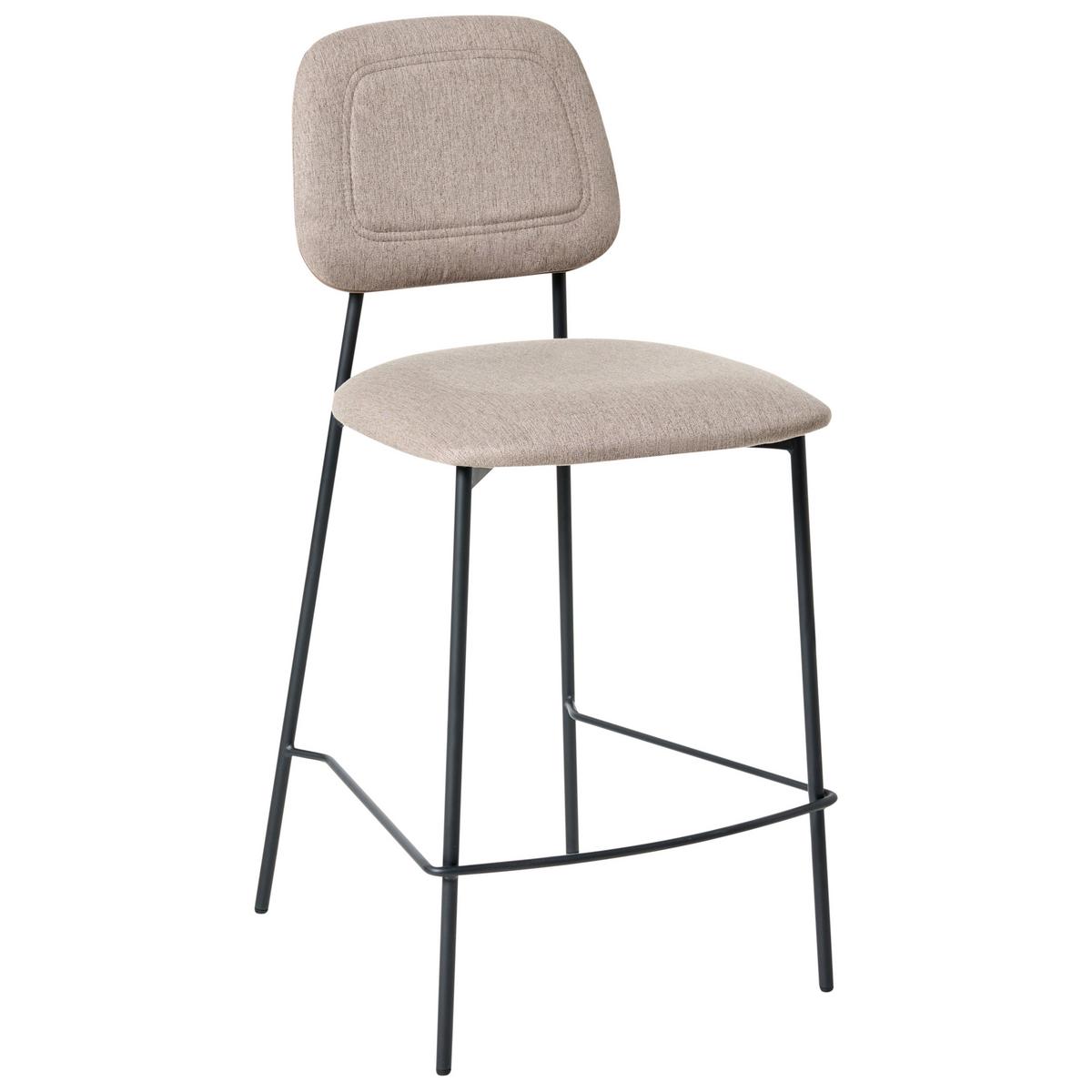 BARHOCKER 2er-Set Taupe Duette - Taupe/Schwarz, Textil (45/96/48cm) - Beliani