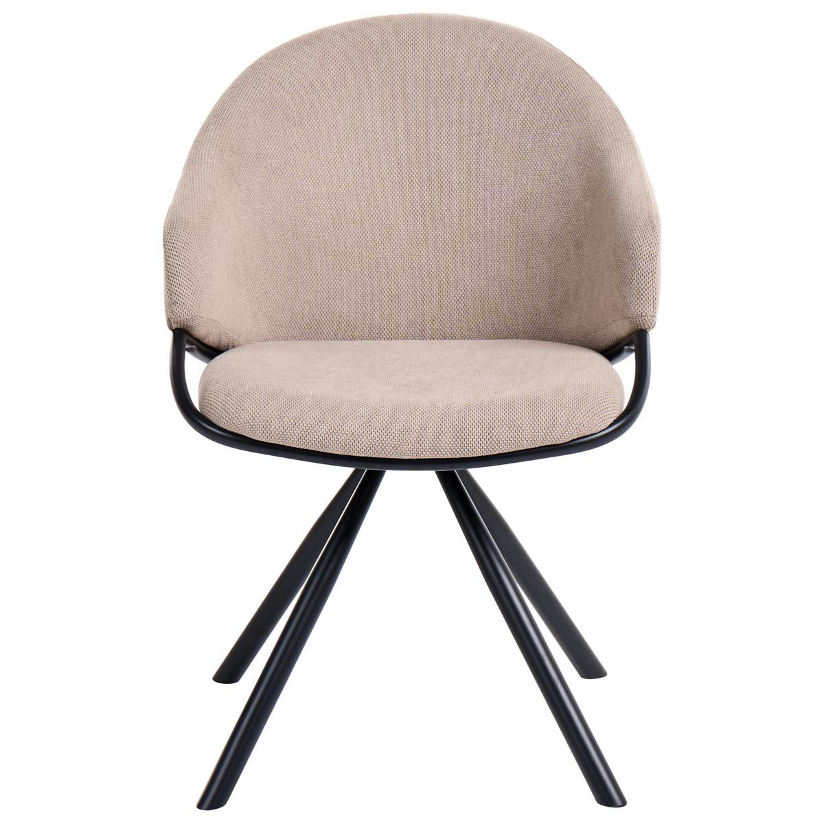 ESSZIMMERSTUHL 2er Set Stoff Taupe Mystic - Taupe/Beige, Textil (58/83/62cm) - Beliani