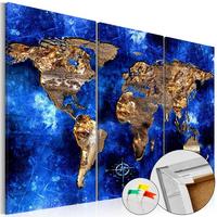 PINNWANDBILDER Gold 120/80 cm - Blau/Goldfarben, Naturmaterialien/Textil (120/80cm) - KUNSTLOFT