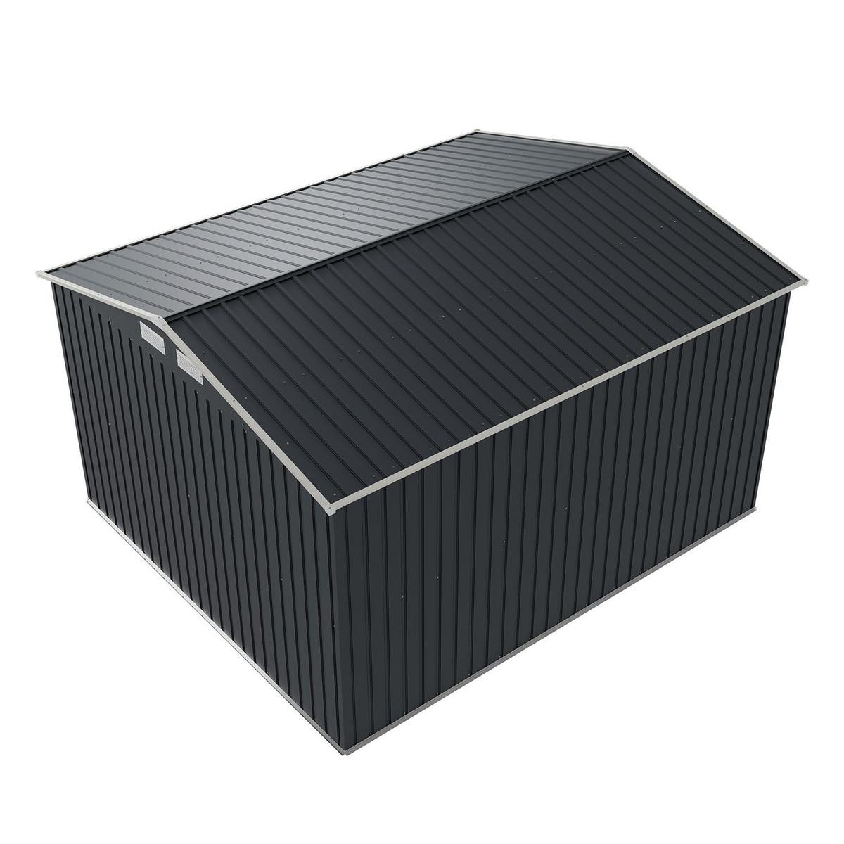 GERÄTESCHUPPEN XXL Anthrazit - Anthrazit, Metall (282/190/314cm) - Juskys