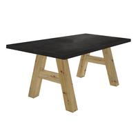 ESSZIMMERTISCH Elia 2 200 x 100 x 75 Esstisch Asteiche/Schwarzstahl - Schwarz, Holz (200/100/75cm) - 58aufmkessel