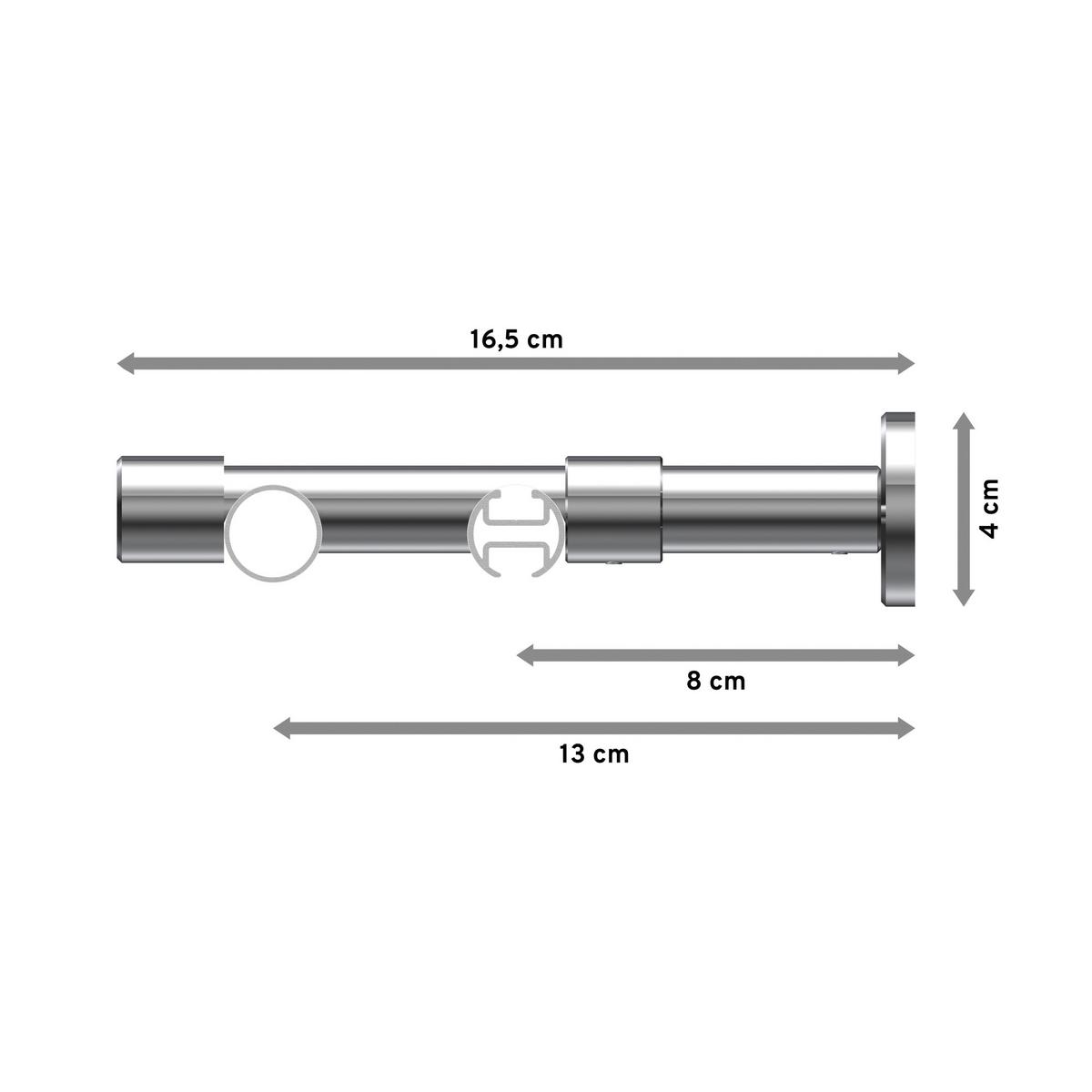 GARDINENSTANGE RUNDROHR-INNENLAUF Prestige Tanara 240 cm (geteilt in 2 x 120 cm), 2-läufig, 20 mm Ø Chrom - Chromfarben/Weiß, Metall (240cm) - INTERDECO