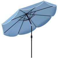 SONNENSCHIRM Metall Polyester Himmelblau - Blau, Metall (265/265cm) - Outsunny