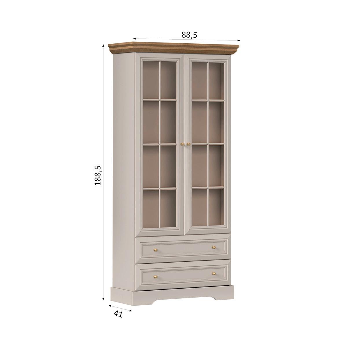 VITRINE Dulci Kaschmir und Holz - Kaschmir, Holzwerkstoff (88.4/188.8/40.7cm) - Petits-meubles