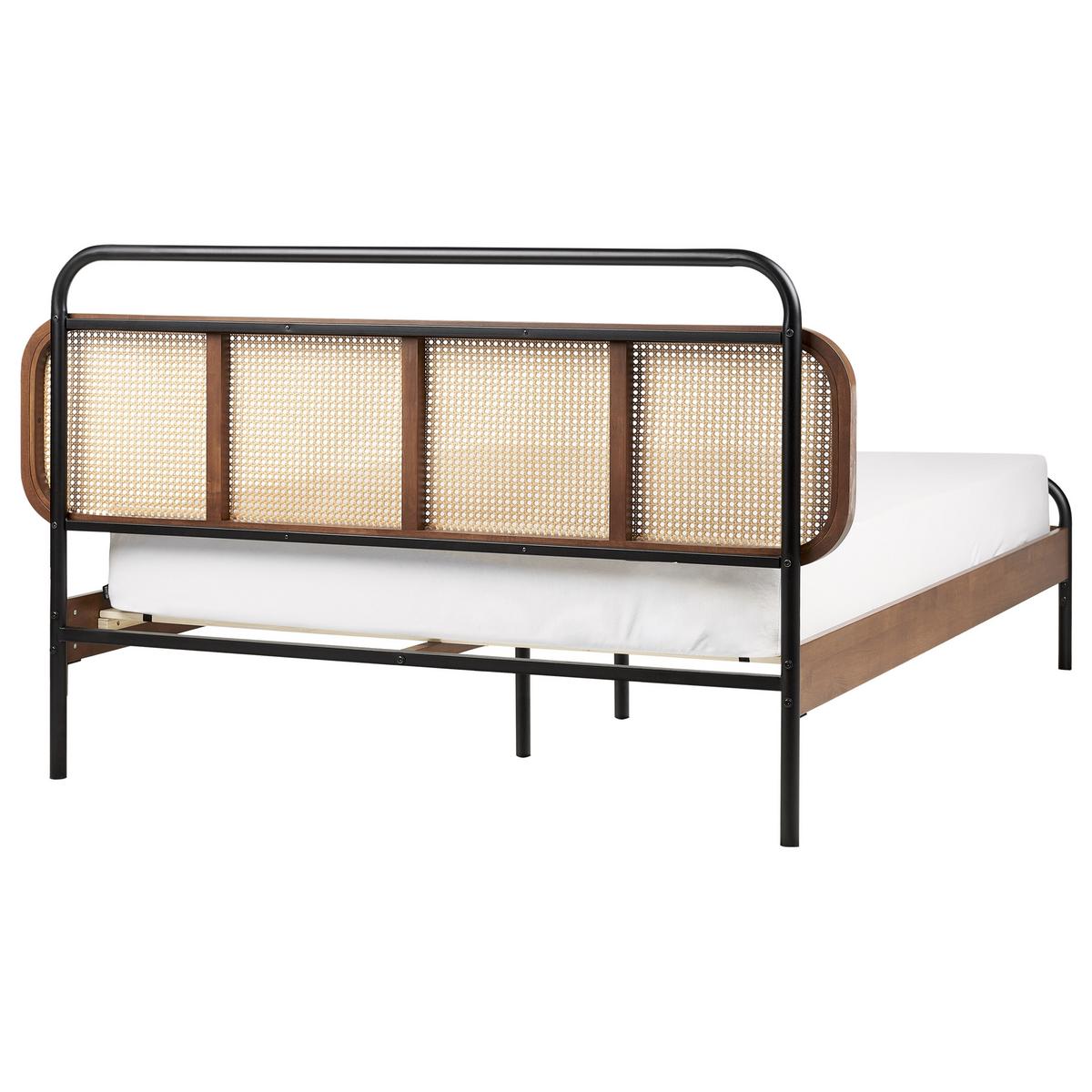 BETT mit Lattenrost 140/200 cm Gummibaumholz Dunkelbraun Boussicourt - Dunkelbraun, Holz (140/200cm) - Beliani
