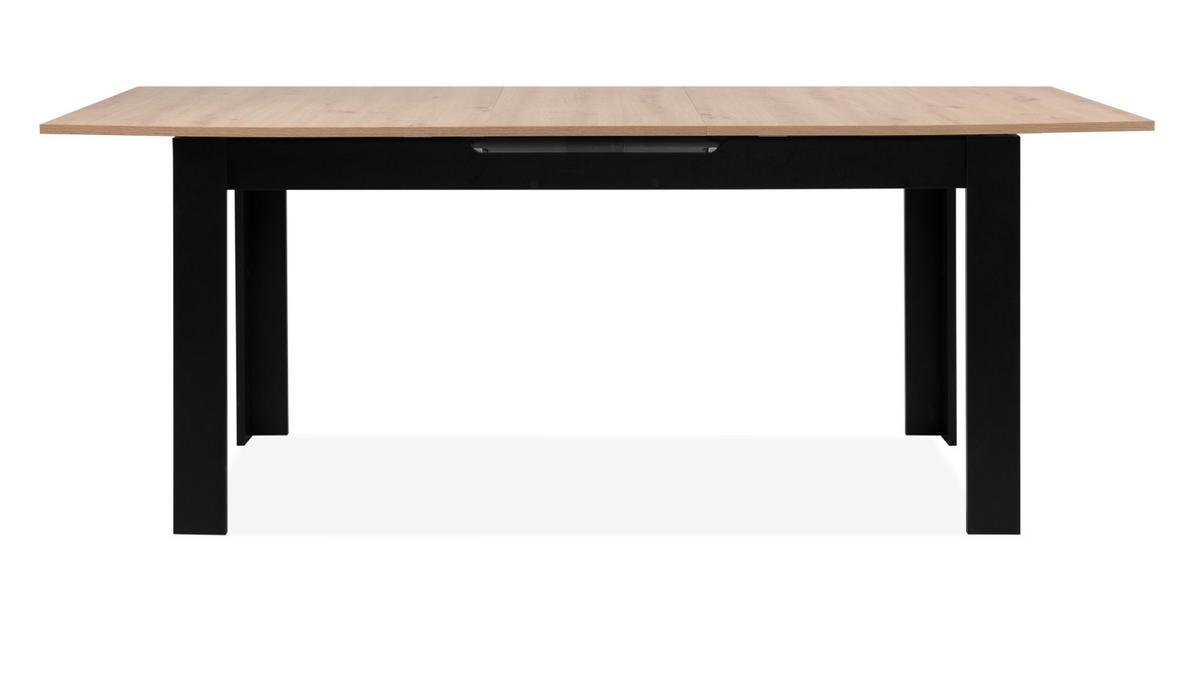 ESSTISCH Eiche Artisan, schwarz 160 - 20 cm, Küchentisch ausziehbar - Schwarz/Eiche Artisan, Holzwerkstoff (160/80/75cm) - Furn.Design