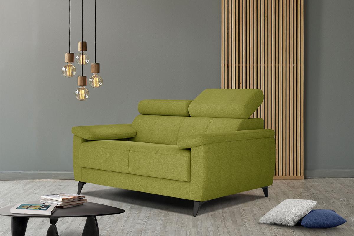 SOFA TAUNUS 2-Sitzer, limette - Limette/Schwarz, Holzwerkstoff/Textil (141/80/102cm) - Wozimo