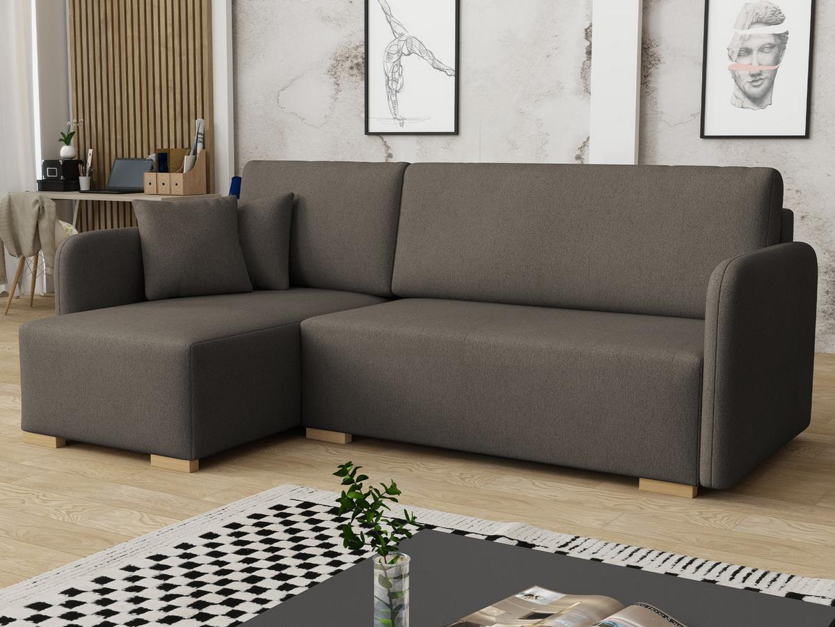 ECKSOFA Como L - Braun/Naturfarben, Holz/Textil (220/140cm) - MIRJAN24