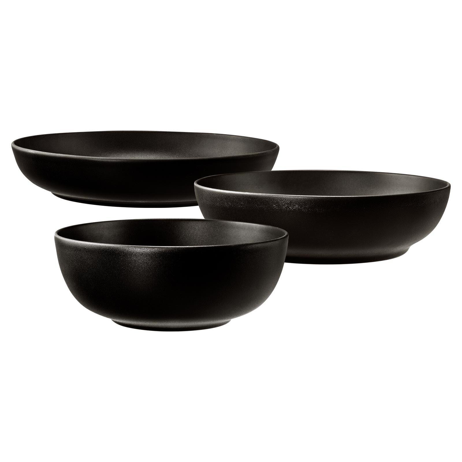 FOODBOWL-SET Liberty Velvet Black schwarz 3-tlg. - Schwarz, Keramik (1cm) - Seltmann Weiden