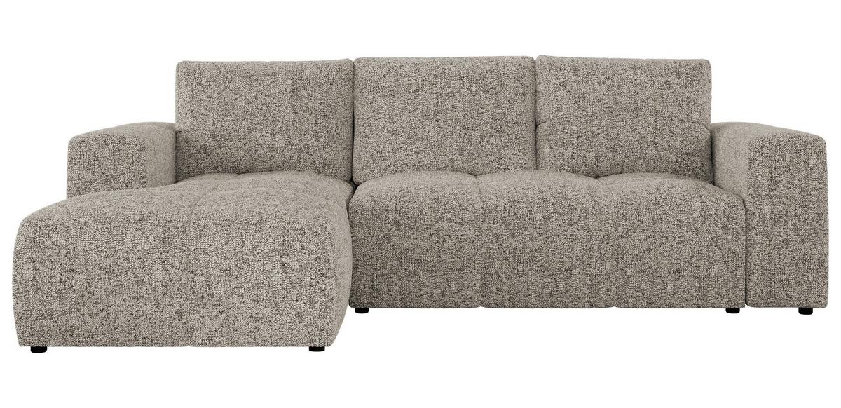 ECKSOFA MONIVA Beige Strukture - Links - Beige/Schwarz, Textil (164/266cm) - MKS