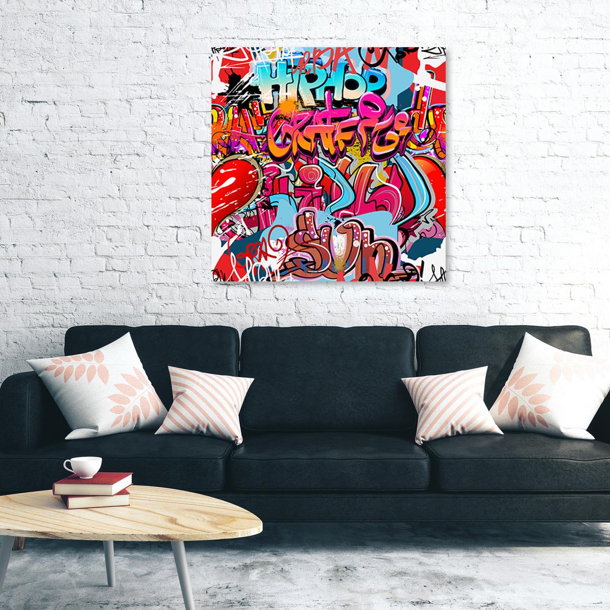 LEINWANDBILD, Abstrakt-Farben 40x40cm - Multicolor, Textil (40/40cm) - Feeby