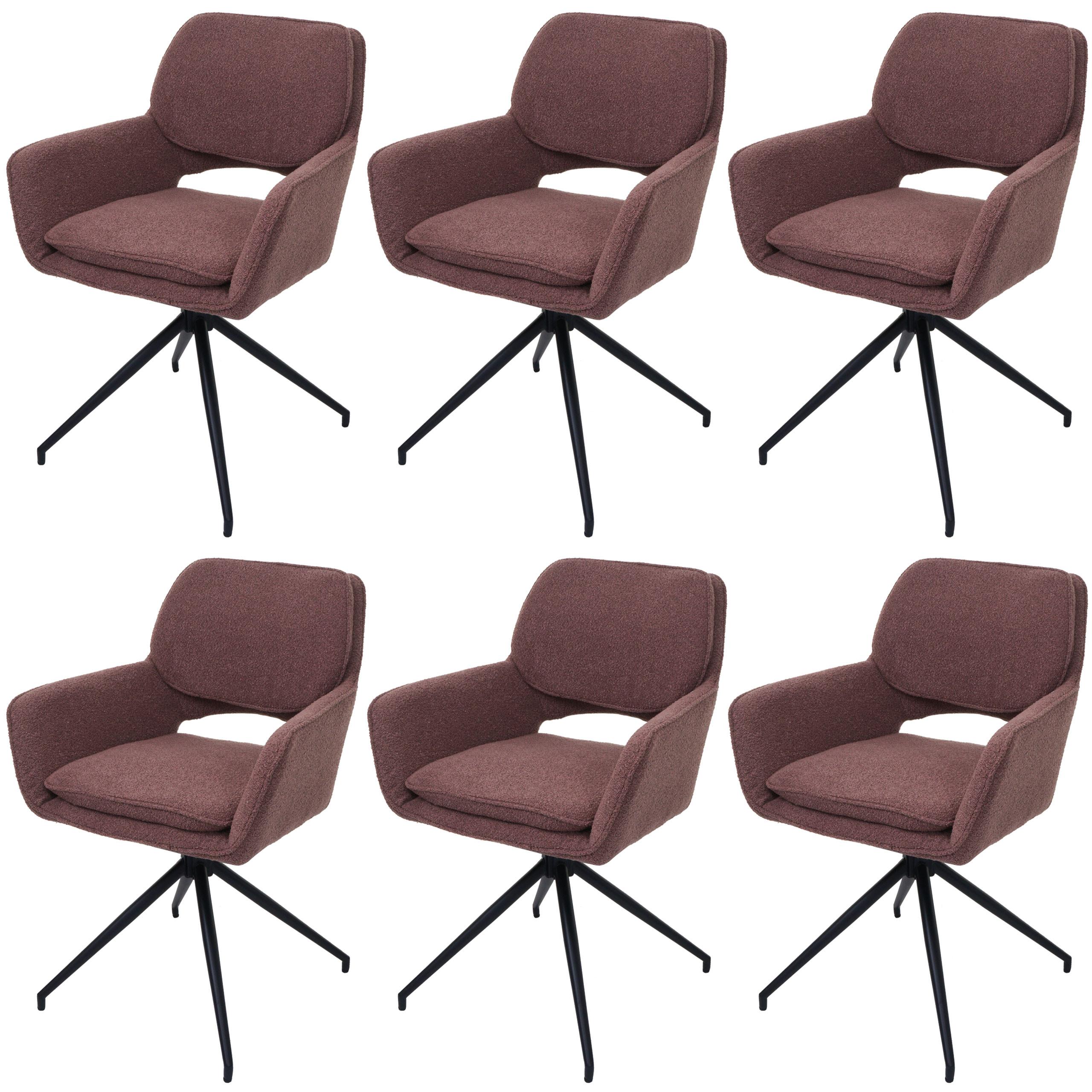 ESSZIMMERSTUHL Braun 6er-Set - Hellbraun/Braun, Textil (57/86/61cm) - MCW