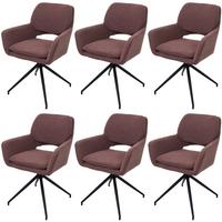 ESSZIMMERSTUHL Braun 6er-Set - Hellbraun/Braun, Textil (57/86/61cm) - MCW