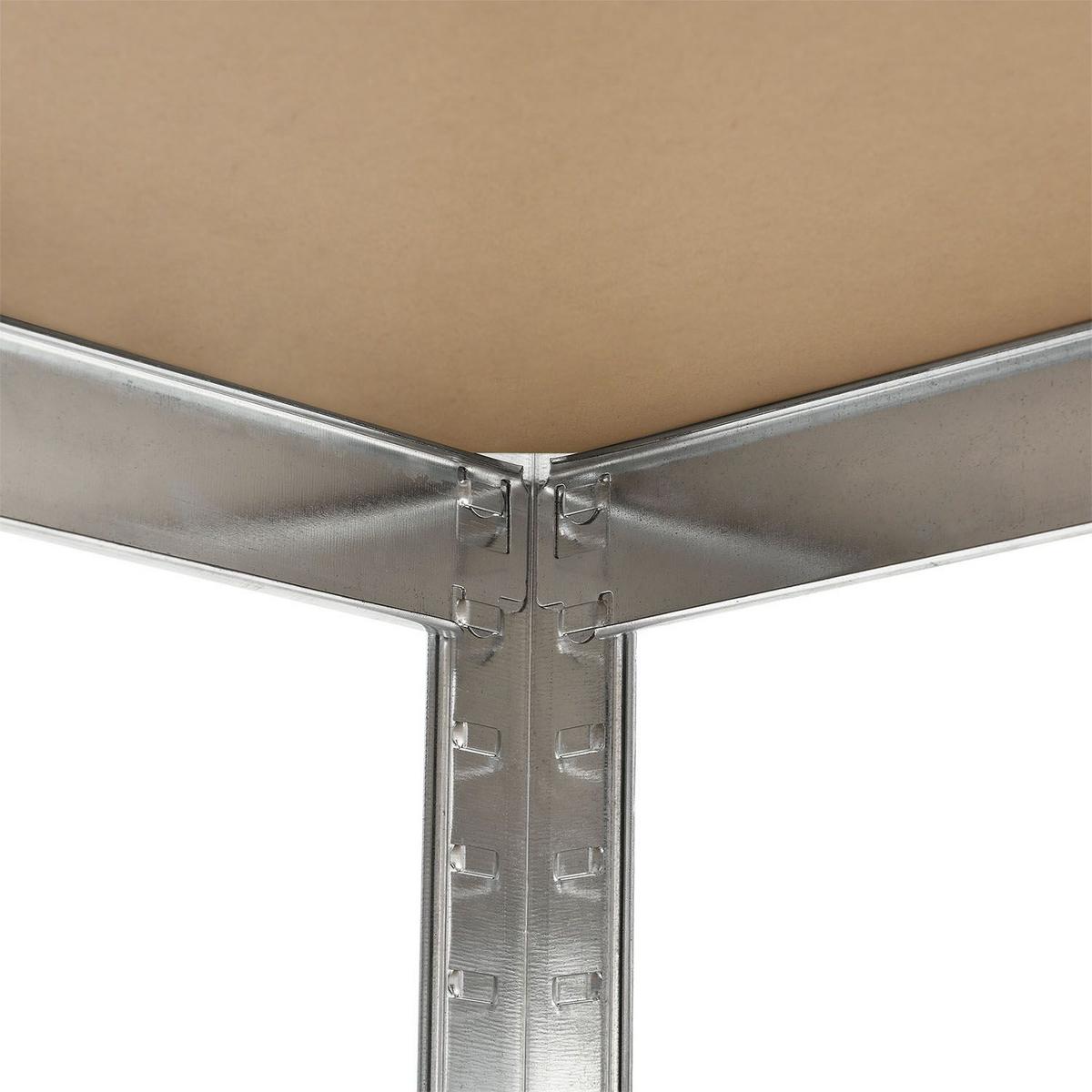 LAGERREGAL Basic verzinkt 200x100x60 cm - Silberfarben, Metall (100/200/60cm) - Juskys