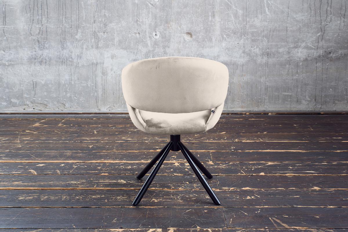 ESSZIMMERSTUHL LARA Cremeweiß Velvet Drehbar (360°) (1er-Set) - Creme, Kunststoff/Textil (61/82/62cm) - KAWOLA
