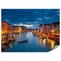 FOTOTAPETE für Büro Venezianischer Kanal Gondeln Abendstimmung Romantik 400x280 - Orange/Braun, Papier (400/280cm) - Muralo