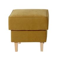 HOCKER Karlen Bezug Veloursstoff Buche natur / mais - Messingfarben/Buchefarben, Kunststoff (53/45/53cm) - 58aufmkessel