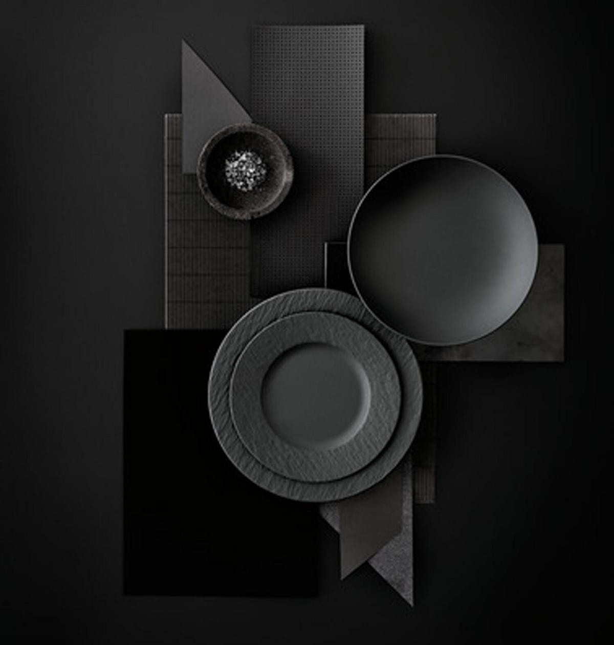 STARTER-SET Manufacture Rock schwarz - Schwarz, Keramik (28/32/38cm) - Villeroy & Boch