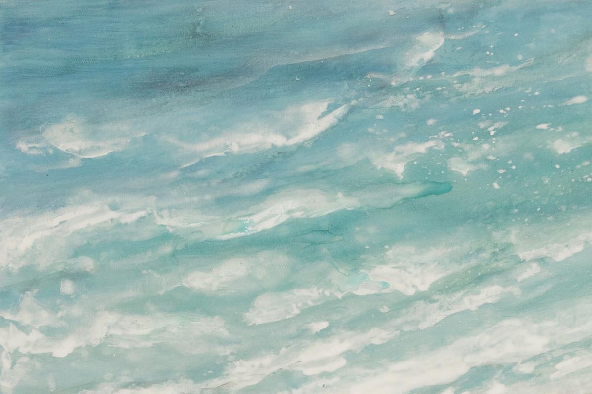 ACRYLBILD HANDGEMALT 80/80 cm - Blau, Holz/Textil (80/80cm) - KUNSTLOFT
