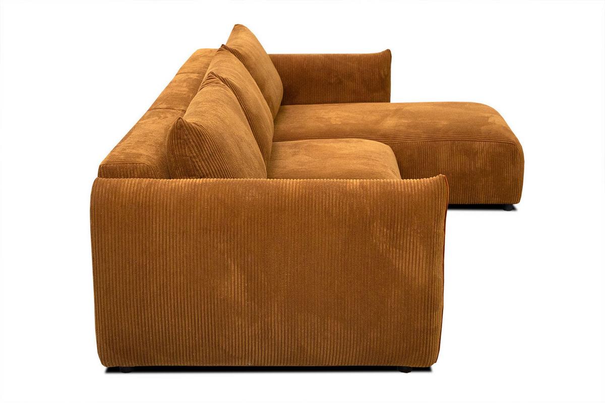 ECKSOFA TAUER 5-Sitzer, honig - Schwarz/Honig, Holzwerkstoff/Kunststoff (294/173cm) - Wozimo