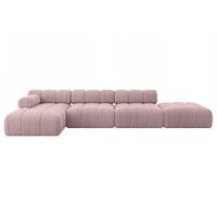 ECKSOFA modulares Sofa Lizur-L2 - 380x160x70 cm Rosa Cord - Rosa, Holzwerkstoff/Textil (380/160cm) - ALTDECOR