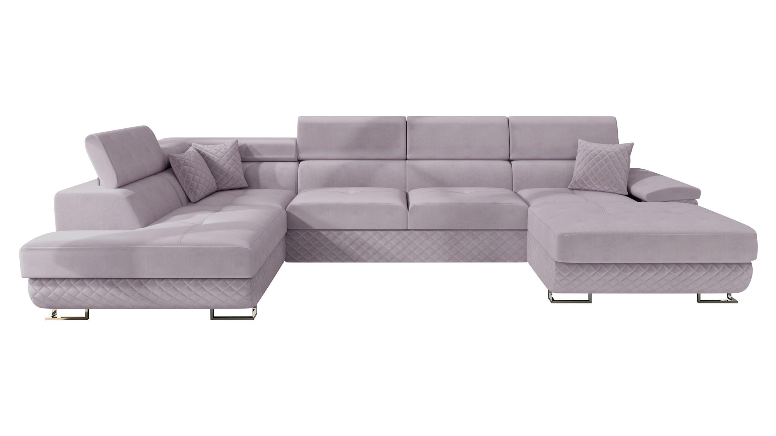 WOHNLANDSCHAFT Cotere Bis Premium, Seite: Links - Violett, Holz/Textil (345/91/202cm) - MIRJAN24