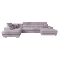 WOHNLANDSCHAFT Cotere Bis Premium, Seite: Links - Violett, Holz/Textil (345/91/202cm) - MIRJAN24