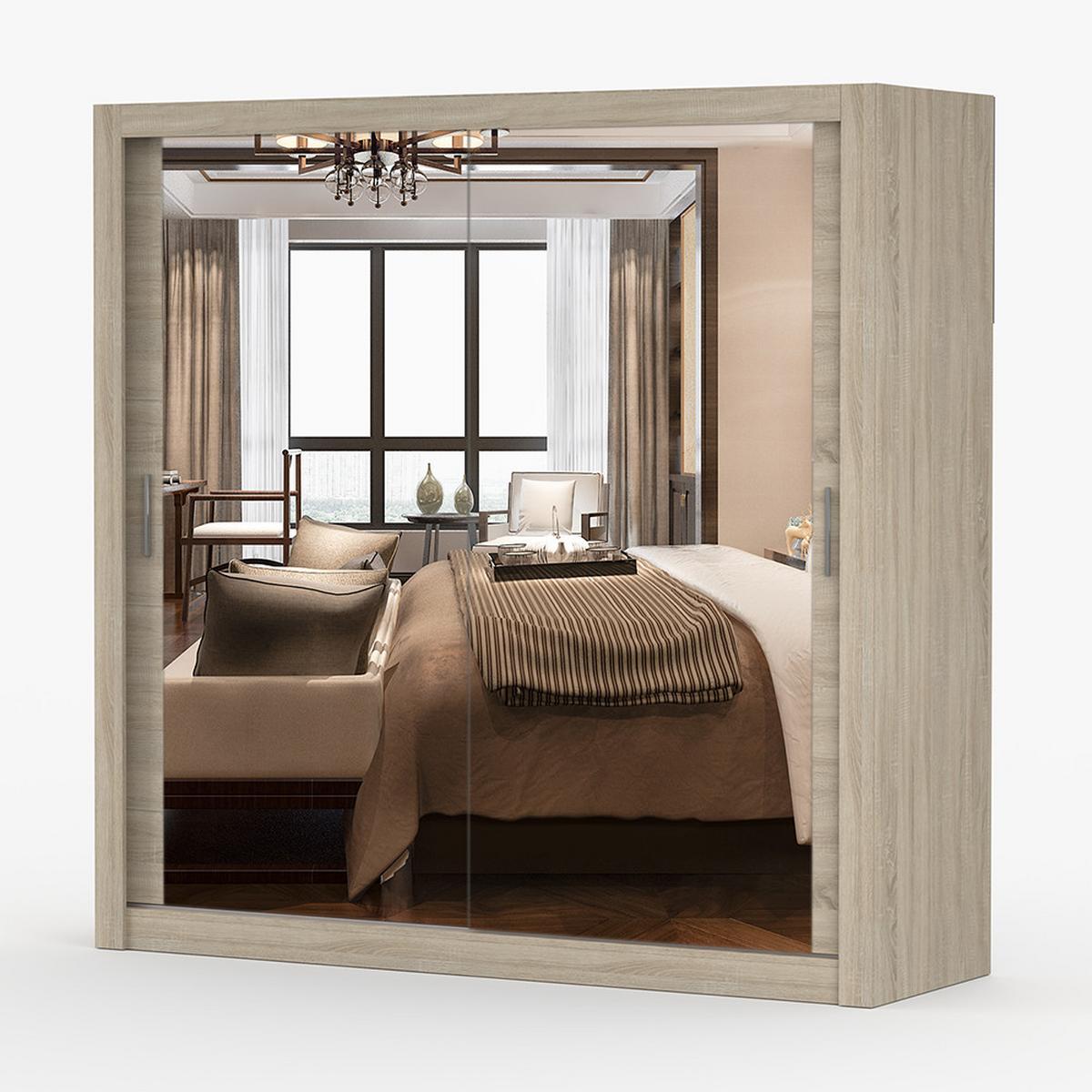 KLEIDERSCHRANK Milan 203 cm, 203/215/64, 2-türig, Sonoma-Eiche - Sonoma Eiche, Holzwerkstoff (203/215/64cm) - imoebel24