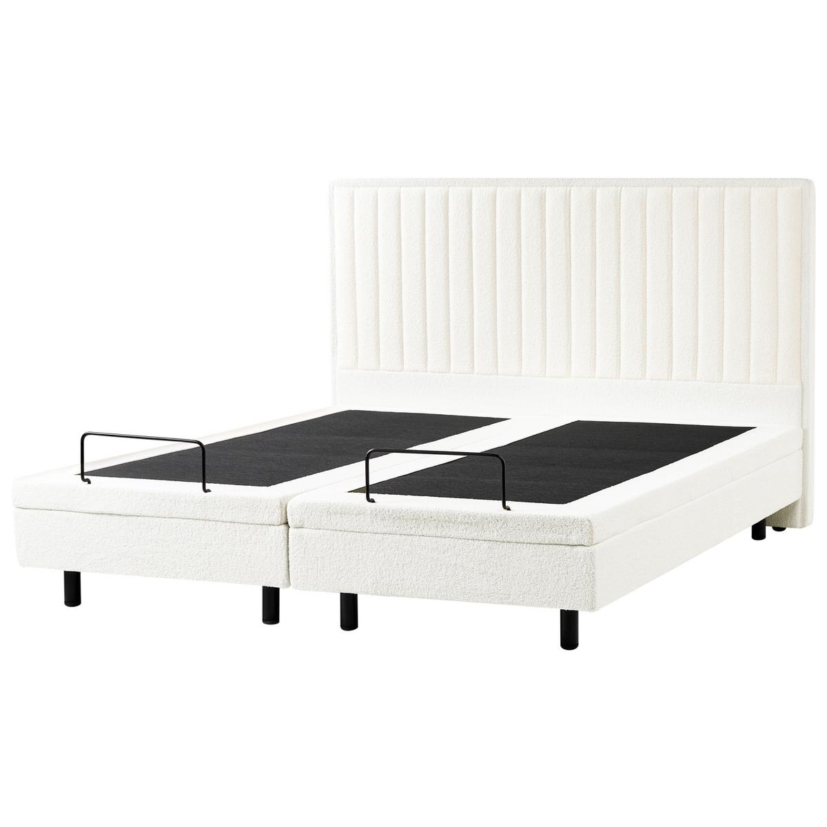 BETT 180/200 cm Cremeweiß Duke II - Schwarz/Weiß, Textil (180/200cm) - Beliani