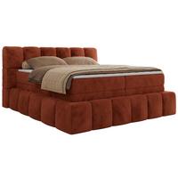 BOXSPRINGBETT NIRA KING 160/200 Orange Plüsch - H4 - Orange, Holz/Textil (160/200cm) - MKS