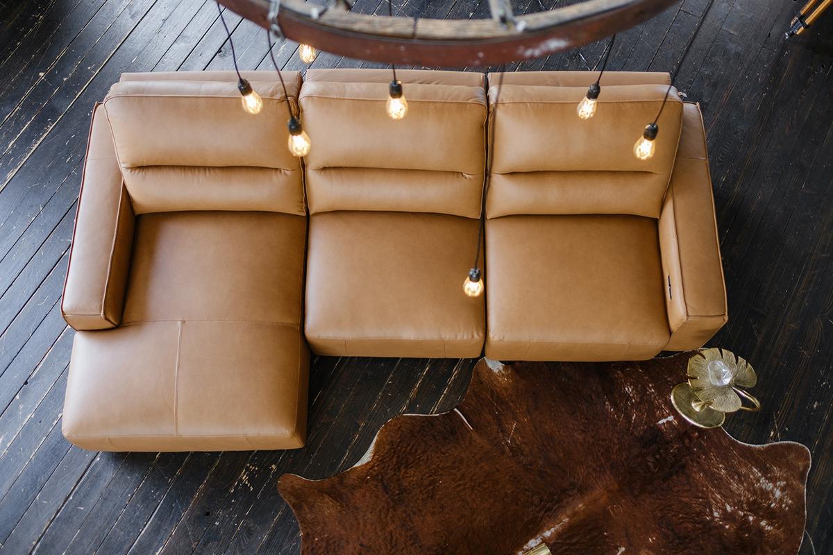 BIGSOFA DORI Braun Leder - Schwarz/Braun, Leder/Kunststoff (288/92/164cm) - KAWOLA