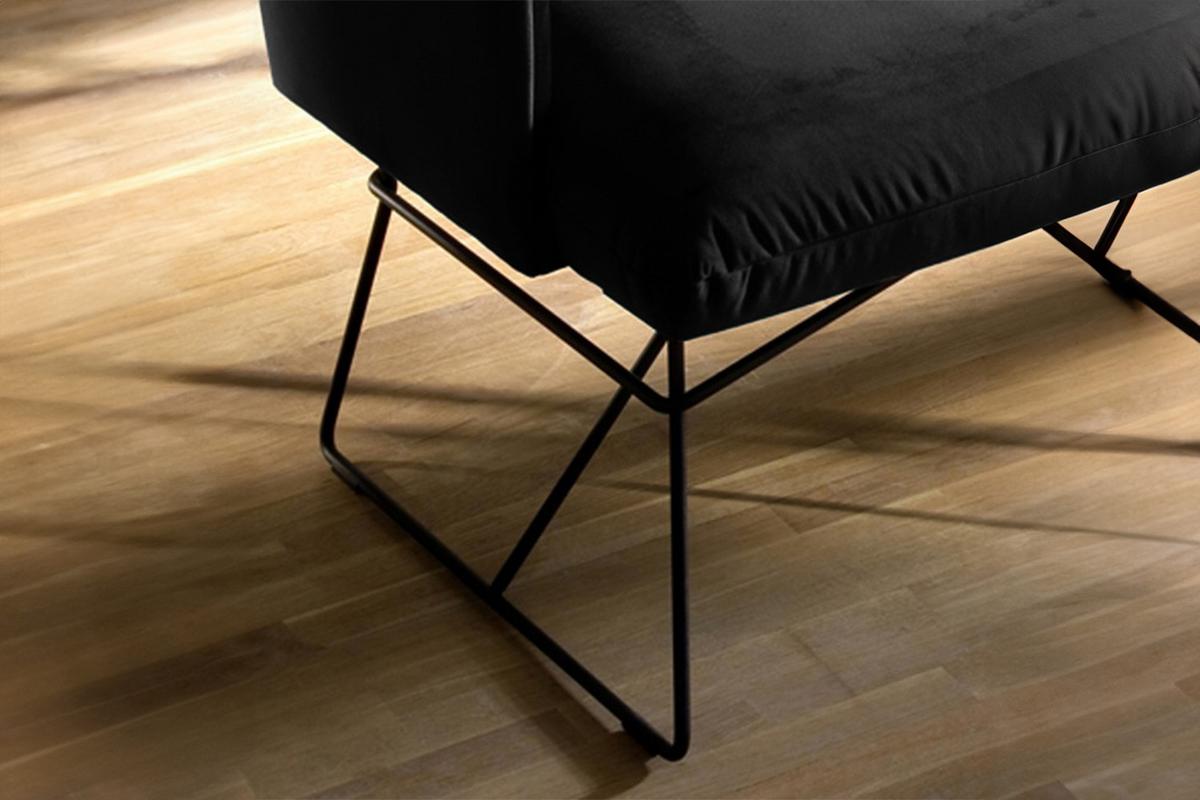 ESSZIMMERBANK CHARME Schwarz Velvet - Schwarz, Textil (186/85/68cm) - KAWOLA