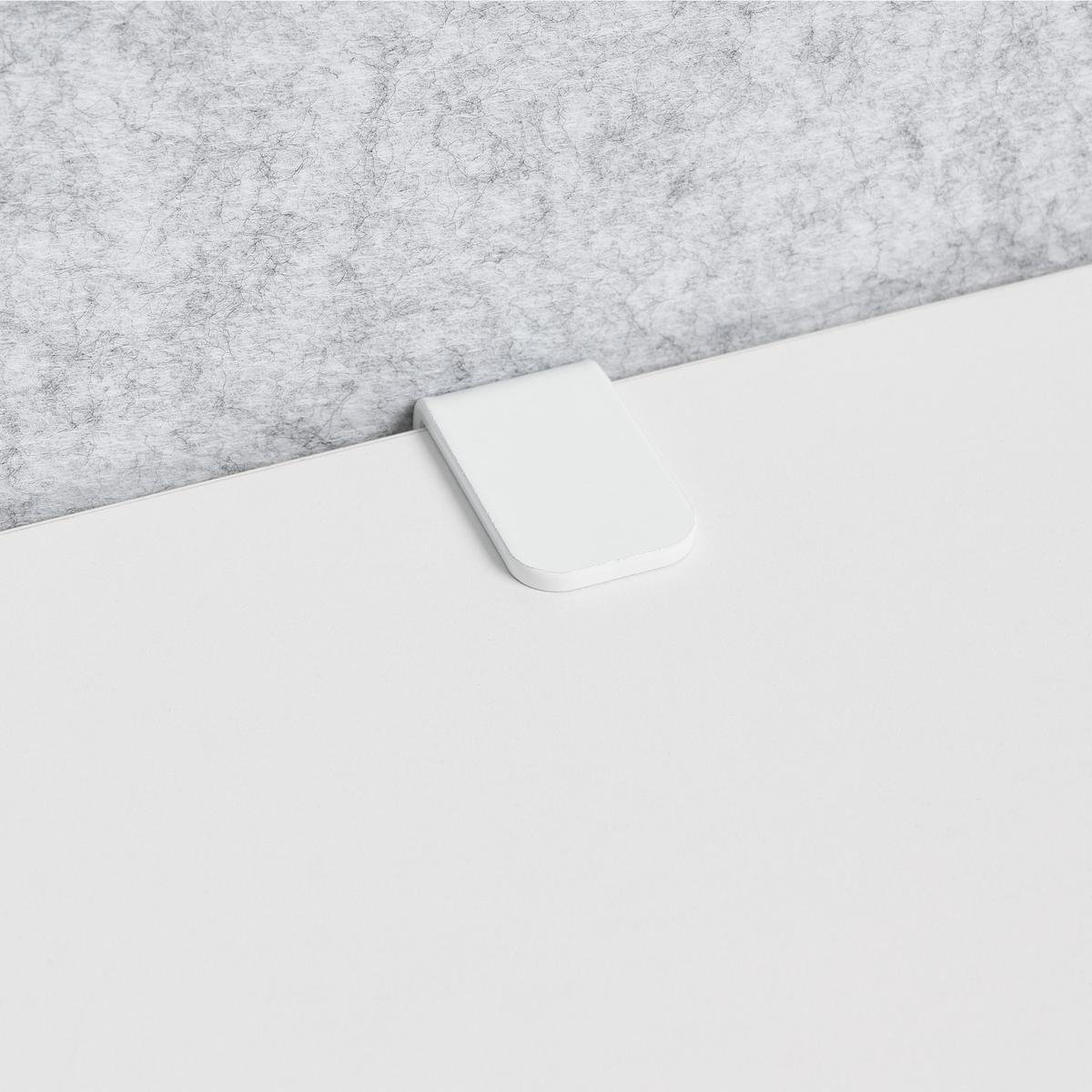 SCHREIBTISCHTRENNWAND 210/61 cm Grau Soloa - Grau, Textil (210/61/1cm) - Beliani
